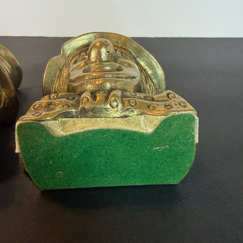 Vintage Cast Brass Clown Bookends Mid Century Modern Figurative MCM Decor - Picture 9 of 12